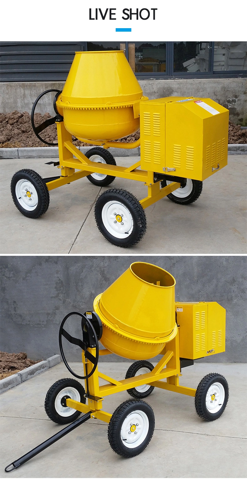 Cheap Factory Price 350 Litre 400L 500L Diesel Gasoline Electric Portable 4 Wheels Concrete Mixer